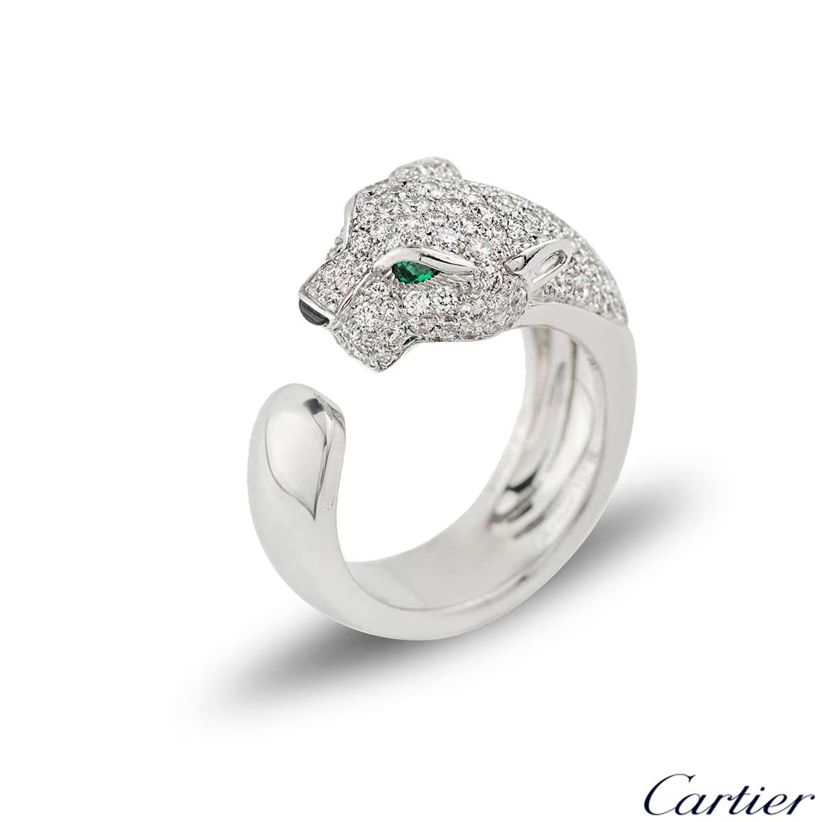 Cartier Panthere Diamond Emerald & Onyx Ring N4224900 | Rich Diamonds